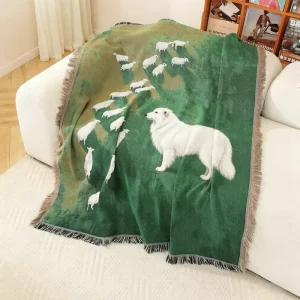 Light Weight Woven Knitted Bohemian Boho Tapestry Blankets With Fringe Designer Aztec Jacquard Custom Organic Cotton Throws