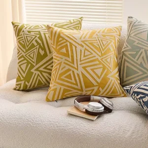 Light luxury High end Abstract Geometric Three dimensional Jacquard Polyester Fiber square Throw Pillow Sofa Cushion Cover Bed