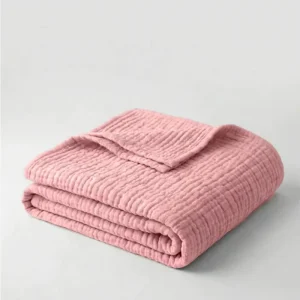 Light pink Throw Blanket Soft pink Muslin Blanket Custom Cotton Blanket Factory Price Newest