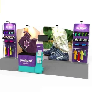 Lightweight Aluminum Fabric Advertising Display Collapsible 10×20 Event Promotion Trade Show Booth