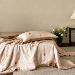 Lightweight Breathable Skin Friendly Air Conditioner Duvet Cover Set Lyocell Florals Pattern Bedding Set