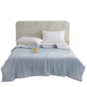 Lightweight Cooling Throw Reversible Polyester and Nylon Smooth Soft Blanket for Home Use Breathable Summer Throw