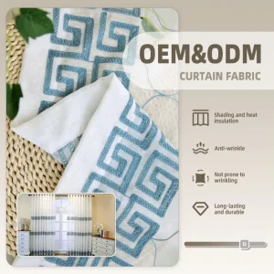 Lightweight Customizable Jacquard Nonwoven Embroidery Sheer Curtain Fabric Used for Living Rooms