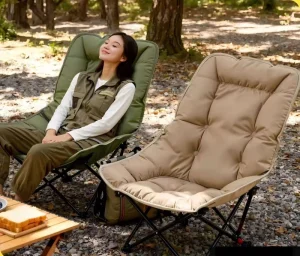 Lightweight Folding Chair With Pillow Retractable Adjustable Chair for Camping Fishing & Outdoor Use