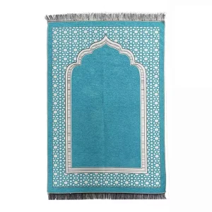 Lightweight Islamic Prayer Rug with Intricate Woven Patterns Jacquard Design Islamic Prayer Rug Soft Chenille Prayer Rug
