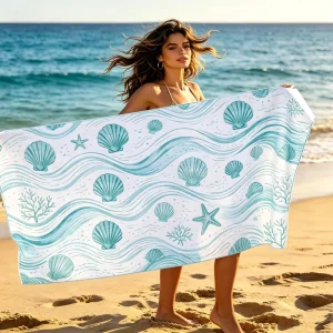 Lightweight Light Colors Color Microfiber Beach Towel Custom Logo Sand Free Quick Dry Portable Travel Bath Towel