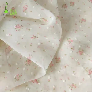 Lightweight Polka Dot Jacquard Chiffon Printed Fabric Elegant Floral Fabric for Women’s Dresses Home Decor & Accessories