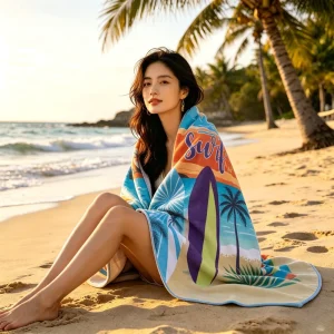 Lightweight Sand Free Towels Quick Dry for Beach Custom Print Beach Towel Summer Microfiber Thin Beach Towel