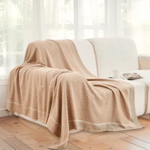 Lightweight Soft Eco Friendly Summer Jacquard Blanket for Adults Elegant Comfort Luxury Home Bed Sofa Use