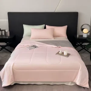 Lightweight Summer Comforter Double Sided Cooling Fabric Breathable Air Condition Quilt Comfortable Bedding Set for Summer