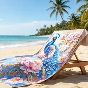 Lightweight and Quick-drying Beach Towel Made of Microfiber Customizable for Home and Travel