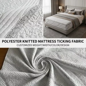 Line Graphic Mattress Topper Polyester Knitted Jacquard Mattress Ticking Fabric For Bedding