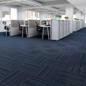 Linear Modular Flooring PVC Backing Stain Resistant Carpet Squares for Office Building and Exhibition Center Floor Covering