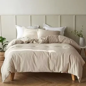 Linen Bedding Set Cotton Duvet Cover Set 200×200 6 Piece 200*230