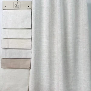 Linen Blend Slub Woven Heavyweight Dyed Sheer Curtain Fabric Wide Width 340cm for Hotel & Home Projects