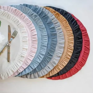 Linen Cotton Blend Placemats Nordic Ins Style Non Slip Heat Resistant Washable Table Heat Insulation Decoration Mats