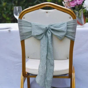 Linen Cotton Chair Sashes for Wedding Reception Party Hotel Decoration Chair Bow Designed Decorative Chair Cover