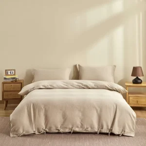 Linen Duvet Cover 100% Pure Flax Oatmeal Beige Natural Bed Sheet Bedding Set Queen King Single Euro Doona Cover
