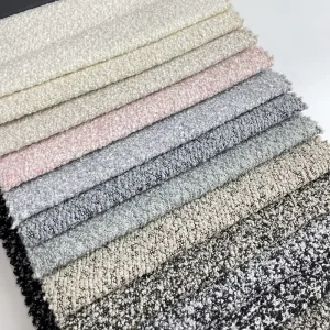 Linen Fabric 100 Polyester Circular Yarn Knitted Loop Fleece Upholstery Fabric for Furniture Sofa