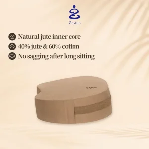 Linen Fabric Oval Ellipse Floor Cushions Meditation with Removable Washable Cover