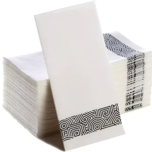 Linen Feel Guest Towels Colorful Printed Table Cotton Tissue Soft Airlaid Paper Napkin Bag Paper Towel Napkin