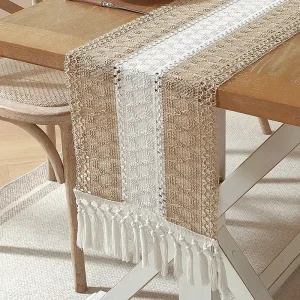Linen Feel Woven Table Runner Bulk Minimalist Retro Rectangular Mat for Dining Table Party Birthday Christmas Kitchen Decor