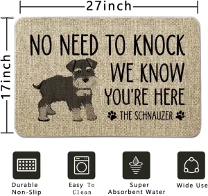 Linen Look Dog Breed Entrance Mat Custom Funny Text Non Slip Front Door Welcome Floor Mat