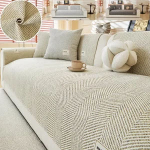 Linen Look Sofa Cushion Breathable Wear Resistant Decorative Square Throw Pillow Cover for Sofa Couch Home Indoor Decoration