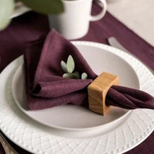 Linen Napkins Custom Logo Monogrammed Napkin Party Wedding Mouth Embroidered Table 100% Linen Napkin