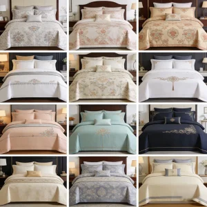 Linen Striped Sheet Sets Bed Covers Duvet Cute 100%cotton Luxury king Size Bedding Set Cotton Polyester