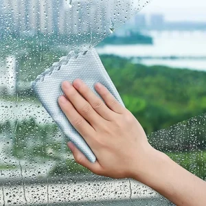 Lint Free Fish Scale Microfiber Towel 20x20cm Square 300gsm Edgeless