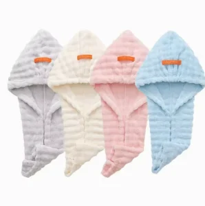Lint free Ultra Soft Eco Friendly Hypoallergenic Super Absorbent Microfiber Dry Hair Shower Cap Quick drying Towel