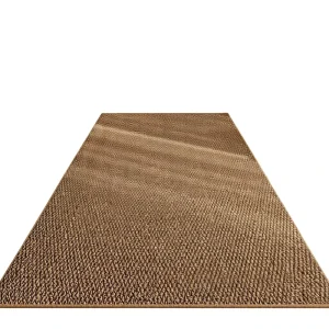 Living Room Bedroom Solid Color Faux Sisal Rug Stain Resistant Easy Care Cat Proof Non Slip Floor Pad Pineapple Backed Design