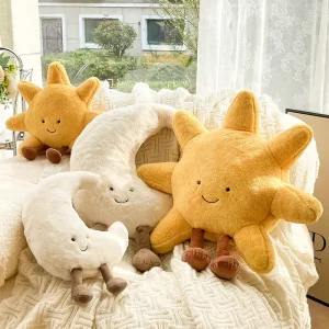 Living Room Sofa Decoration Sleeping Cushion Stuffed Dolls Cute Sun and Moon Soft Plush Toy Pillows