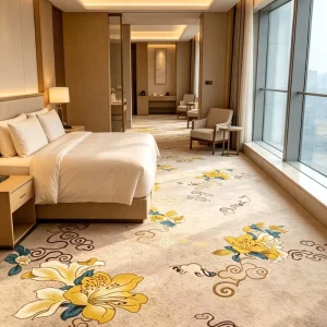 Local Supplier Nylon Guest Room Broadloom Carpet Fire Resistant Soundproof Custom Drawing Free Sample Hotel Purchasing