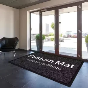 Logo Custom Rectangle Polyester Modern Waterproof Rug & Door Mat DIY