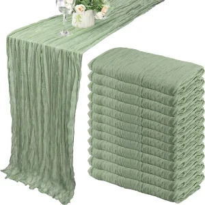 Long Chiffon Boho Gauze Cheesecloth Table Runner for Wedding Bridal Baby Shower Birthday Christmas Party Home Decoration