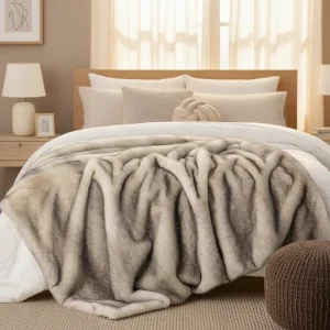Long Pile Brushed Tips Blankets Throws Cozy Soft Warm Luxury Fluffy Faux Fur Throw Blanket