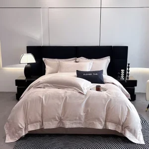Long Staple Cotton Jacquard Duvet Cover Skin Friendly Bedding Set Luxury Bed Set