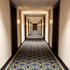 Long Term Polyester Corridor Broadloom Carpet Fireproof Anti wear Free Sample OEM Custom for Global Hotel Trade