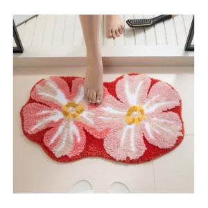 Lovely Flower Tufted Bathroom Dirt Resistant Absorbent Mat Bedroom Door Carpet Anti slip Tufted Rug