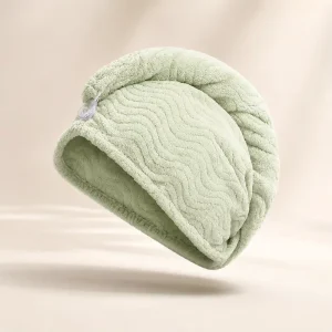 Low Lint Skin Friendly Quick Dry 25*65cm 75g Microfiber Hair Towel Wrap with Elastic Loop for Shower and Makeup