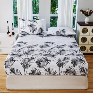 Low MOQ Bedding Sets Floral Mattress Covers Plant Flowers Printed Bed Sheet