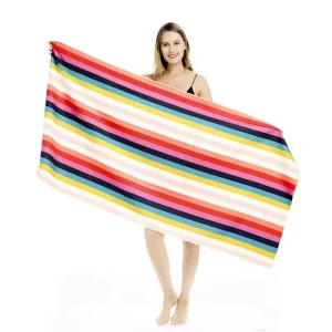 Low MOQ Custom High Quality Beach Towel with Logo Print Fast Shipping Summer Large Soft Skin Friendly Microfiber Beach Towel