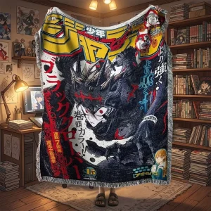 Low MOQ Custom Woven Jacquard Blanket Custom Rug Custom Anime Tapestry Woven Blanket