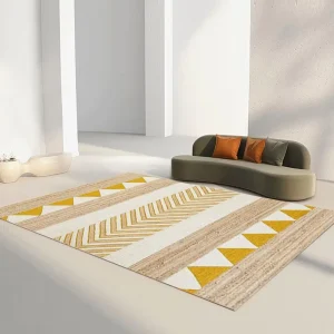 Low MOQ Modern Luxury Cashmere Square Long Plush Velvet Polyester Machine Made Eco Friendly Abstract Art Mat Living Room Throw