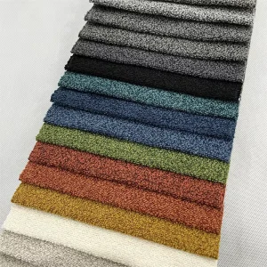 Low MOQ New Popular 100% Polyester Plain Dyed Breathable Stain Resistant Eco Friendly Sofa Fabric Furniture Upholstery Woven
