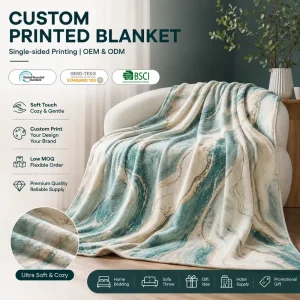 Low MOQ OEM Digital Print 100% Polyester Flannel Fleece Blanket Custom Design Cozy Throw Photo Blanket