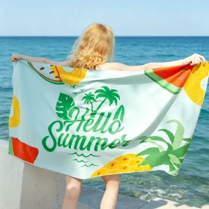 Low MOQ Selling Custom Quick Dry Microfiber Beach Towel Summer Outdoor Seaside Pool Swimming Beach Towel Mesh Bag