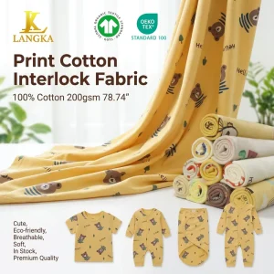 Low MOQ Textile Raw Material 100% Cotton Jersey Printed Fabric for Clothing Price Per Yard